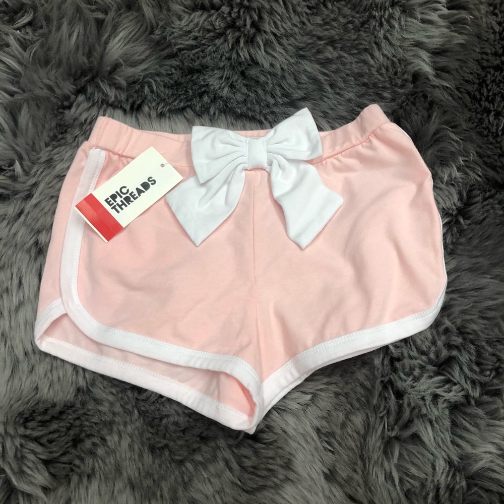 Epic Threads | Girl's Bow Shorts | Pink & White | Various Sizes